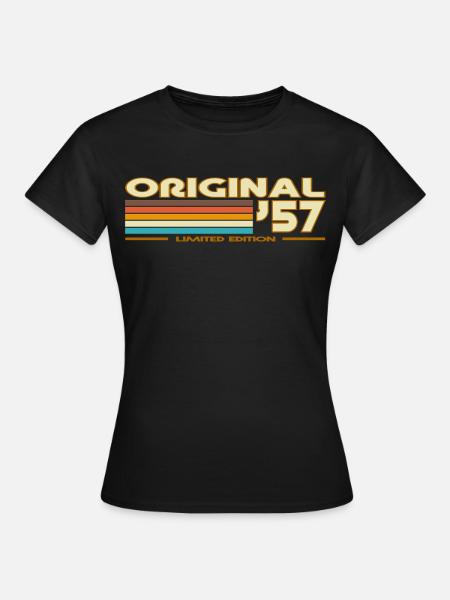 Retro Stripes 70er Original 57 - Frauen T-Shirt - Schwarz