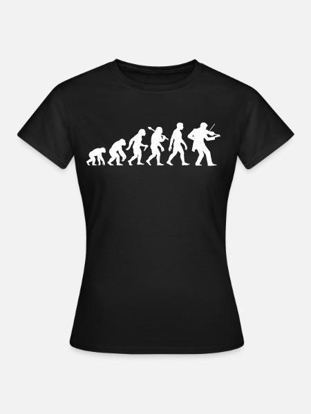Geiger Evolution Violinist Violine Geige Spielen - Frauen T-Shirt - Schwarz