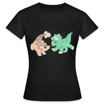 Playing Dinos - Women's T-Shirt - black - Front - AI Model Female 172 dark (172cm)