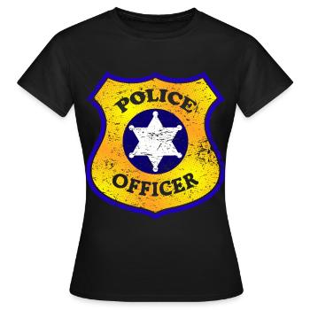 Officier de police - T-shirt Femme - noir - Devant - AI Model Female 172 dark (172cm)