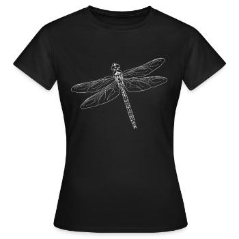Libelle (Weiss) - Frauen T-Shirt - Schwarz - Vorne - AI Model Female 172 dark (172cm)