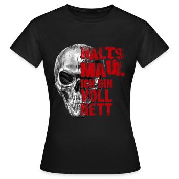 Halts Maul - Frauen T-Shirt - Schwarz - Vorne - AI Model Female 172 dark (172cm)