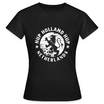 Netherland Flag Hollande Orange Football - T-shirt Femme - noir - Devant - AI Model Female 172 dark (172cm)