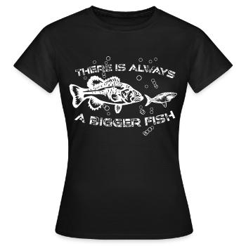 Il y a toujours un plus gros poisson requin poisson mer océan - T-shirt Femme - noir - Devant - AI Model Female 172 dark (172cm)
