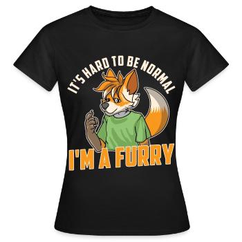 Furry Fandom Furries Fursona Fursuit - Women's T-Shirt - black - Front - AI Model Female 172 dark (172cm)