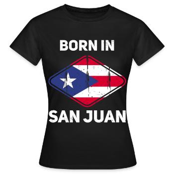Porto Rico - T-shirt Femme - noir - Devant - AI Model Female 172 dark (172cm)