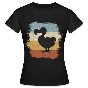 Lässiger Retro Oldschool Vogel Funky Vintage Dodo - Frauen T-Shirt - Schwarz - Vorne - AI Model Female 172 dark (172cm)