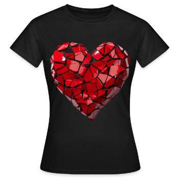 Valentinstag Herz Liebe Liebesbeweis Gefühle - Frauen T-Shirt - Schwarz - Vorne - AI Model Female 172 dark (172cm)