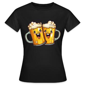 Chopes à bière drôles Rire Bière Boire de l’alcool Humour - T-shirt Femme - noir - Devant - AI Model Female 172 dark (172cm)