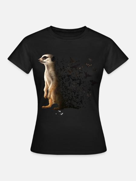 Erdmännchen - Frauen T-Shirt - Schwarz