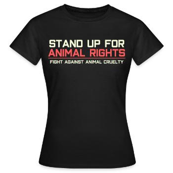 Setz dich ein für Tierrechte - Frauen T-Shirt - Schwarz - Vorne - AI Model Female 172 dark (172cm)