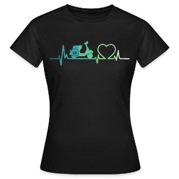 Heartbeat Roller Motor Roller - Frauen T-Shirt - Schwarz - Vorne - AI Model Female 172 dark (172cm)