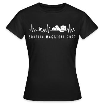 Futura Sorella Maggiore 2027 Annuncio Gravidaza - Frauen T-Shirt - Schwarz - Vorne - AI Model Female 172 dark (172cm)