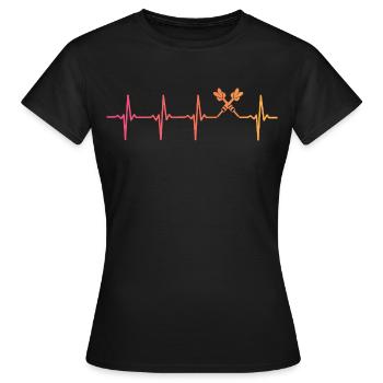 Darts Sonnenuntergang Herzschlag Darts - Frauen T-Shirt - Schwarz - Vorne - AI Model Female 172 dark (172cm)