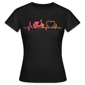 Sunset Motor Heartbeat Roller - Frauen T-Shirt - Schwarz - Vorne - AI Model Female 172 dark (172cm)