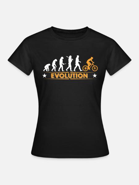 Evolution de vélo de montagne - orange/blanc - T-shirt Femme - noir