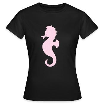 Seepferd - Frauen T-Shirt - Schwarz - Vorne - AI Model Female 172 dark (172cm)