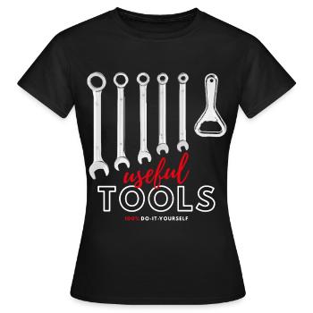 Outil - outils - clé - décapsuleur - T-shirt Femme - noir - Devant - AI Model Female 172 dark (172cm)