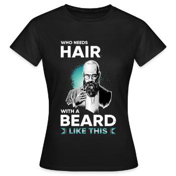 Barbe barbe barbe poils du visage barbe complète - T-shirt Femme - noir - Devant - AI Model Female 172 dark (172cm)