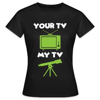 Télescope - T-shirt Femme - noir - Devant - AI Model Female 172 dark (172cm)