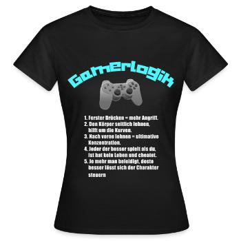 Cadeau drôle de logique gamer logique gamer - T-shirt Femme - noir - Devant - AI Model Female 172 dark (172cm)