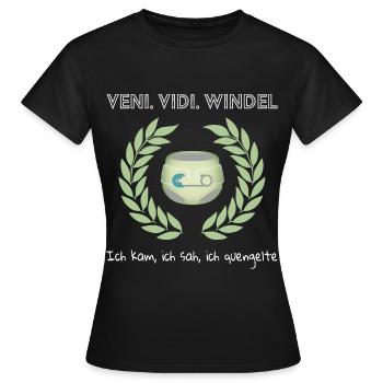 Veni. Vidi. Windel - Frauen T-Shirt - Schwarz - Vorne - AI Model Female 172 dark (172cm)