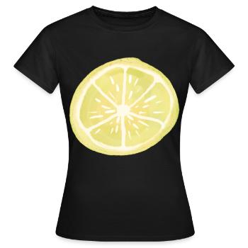 Tranche de citron - T-shirt Femme - noir - Devant - AI Model Female 172 dark (172cm)