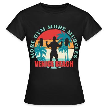 Venice Beach Culturisme - T-shirt Femme - noir - Devant - AI Model Female 172 dark (172cm)