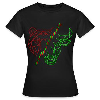 Bulle Bär Chart Investor - Frauen T-Shirt - Schwarz - Vorne - AI Model Female 172 dark (172cm)