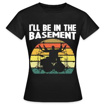 Funny Drummer Art For Men Women Drum Set Drumming - Women's T-Shirt - black - Front - AI Model Female 172 dark (172cm)