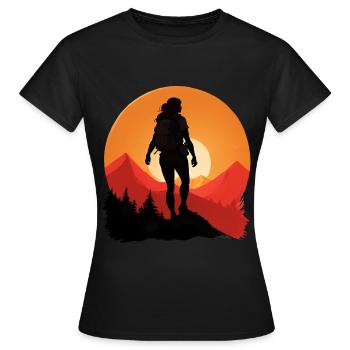 Randonnée Randonnée Femme Femme - T-shirt Femme - noir - Devant - AI Model Female 172 dark (172cm)