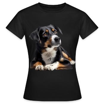 Danish Swedish Farmdog - Frauen T-Shirt - Schwarz - Vorne - AI Model Female 172 dark (172cm)