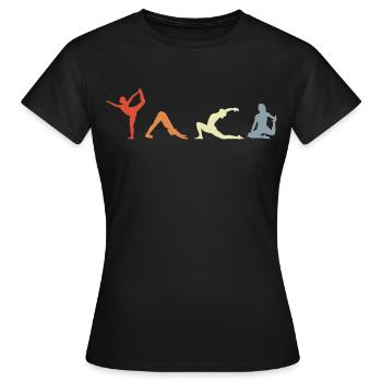 Yogini Stellungen - Frauen T-Shirt - Schwarz - Vorne - AI Model Female 172 dark (172cm)