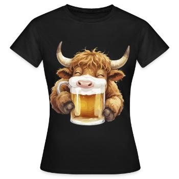 Cow Beer Traditional Shirt Traditional Costumes - Women's T-Shirt - black - Front - AI Model Female 172 dark (172cm)