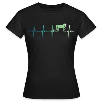 cheval battement de coeur équitation dressage - T-shirt Femme - noir - Devant - AI Model Female 172 dark (172cm)