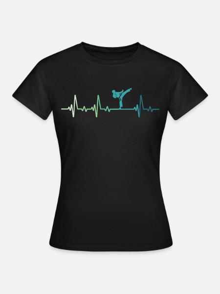 Karate Kara-Te Herzschlag Karate - Frauen T-Shirt - Schwarz