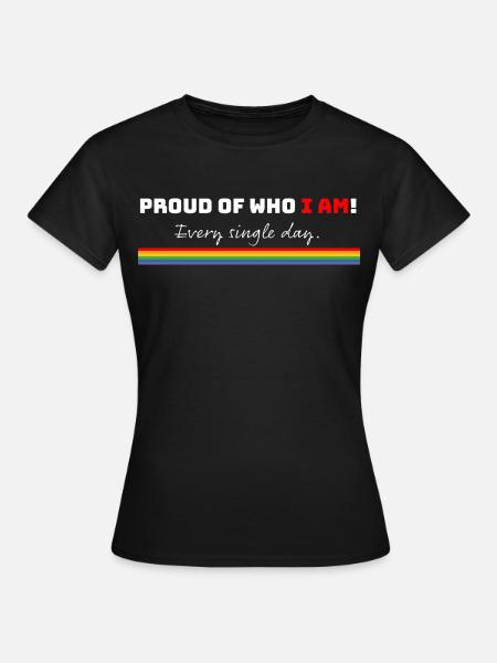 Stolz auf mich – Regenbogen LGBT - Frauen T-Shirt - Schwarz