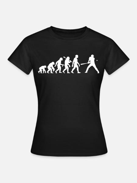 Baseball Evolution Baseballspieler Schlagmann - Frauen T-Shirt - Schwarz