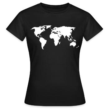 Weltkarte - Frauen T-Shirt - Schwarz - Vorne - AI Model Female 172 dark (172cm)
