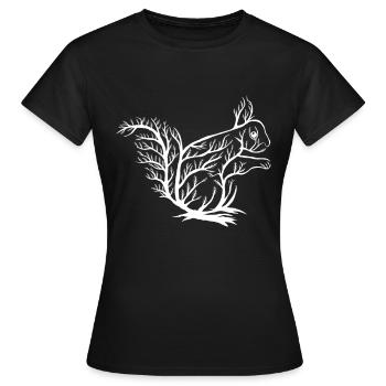 Écureuil, écureuil - T-shirt Femme - noir - Devant - AI Model Female 172 dark (172cm)