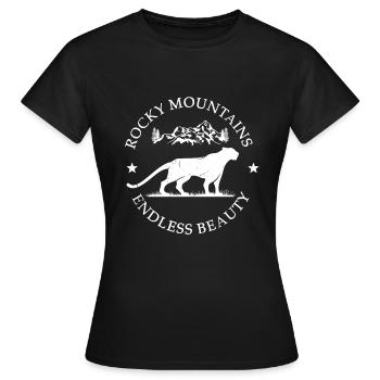 Rocky Mountains Cougar Endless Beauty - Frauen T-Shirt - Schwarz - Vorne - AI Model Female 172 dark (172cm)