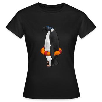 Pingouin bouée de sauvetage d’été Perdre du poids - T-shirt Femme - noir - Devant - AI Model Female 172 dark (172cm)
