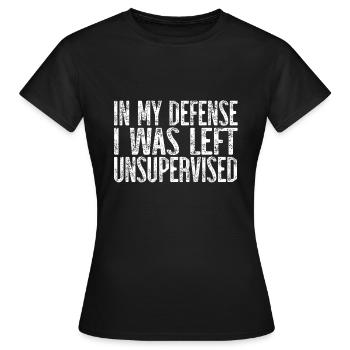 Pour ma défense : je n’étais pas supervisé - T-shirt Femme - noir - Devant - AI Model Female 172 dark (172cm)