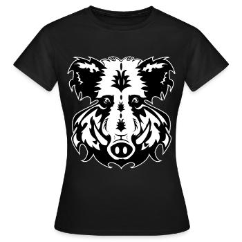 Wildschwein Wildschweine Keiler Eber Design - Frauen T-Shirt - Schwarz - Vorne - AI Model Female 172 dark (172cm)