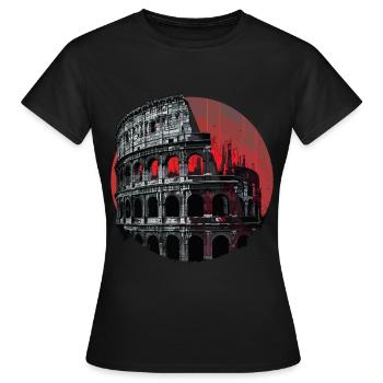 Kolosseum Rom Italien Stadt Skyline Kunst - Frauen T-Shirt - Schwarz - Vorne - AI Model Female 172 dark (172cm)