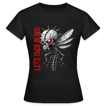 Crâne de moustique // Crâne de moustique // Sang FS0203 - T-shirt Femme - noir - Devant - AI Model Female 172 dark (172cm)