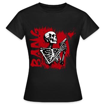 BANG Skull // Skull Heartbreaker FS0242 - Women's T-Shirt - black - Front - AI Model Female 172 dark (172cm)
