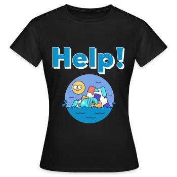 Protection de la nature en plastique Protection de l’environnement - T-shirt Femme - noir - Devant - AI Model Female 172 dark (172cm)