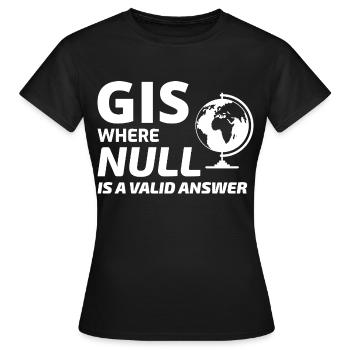 Geospatial Null Value Cartography GIS Humor - Women's T-Shirt - black - Front - AI Model Female 172 dark (172cm)