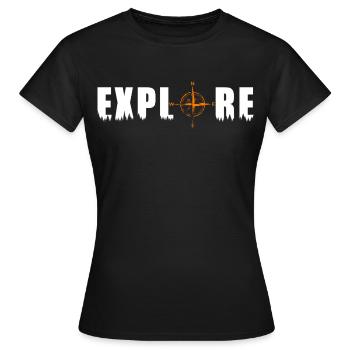 Explore Motiv mit einem Kompass - Frauen T-Shirt - Schwarz - Vorne - AI Model Female 172 dark (172cm)